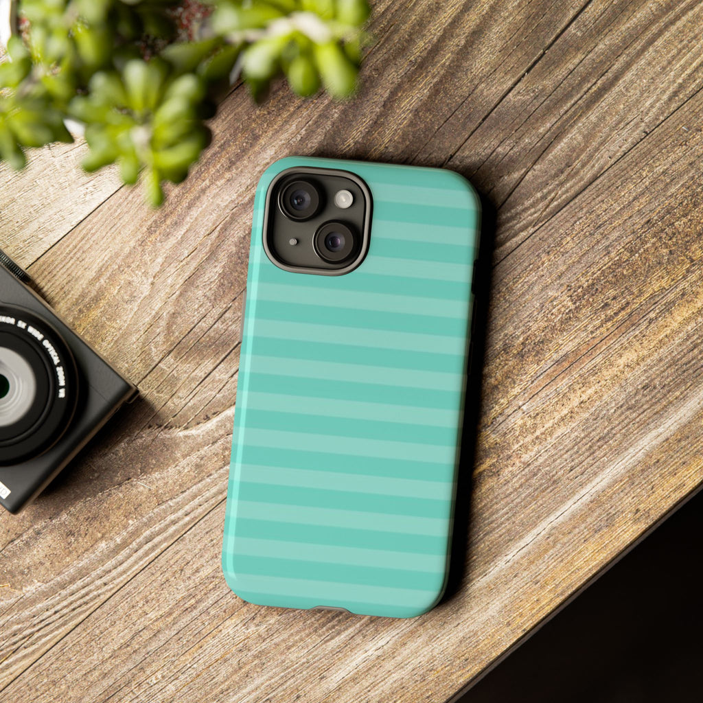 Aqua Mint Striped Phone Case