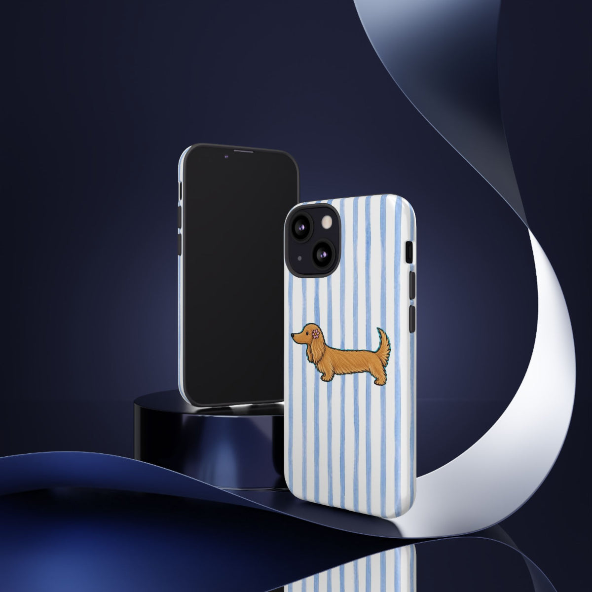 Blonde Dachshund Striped Tough Phone Case