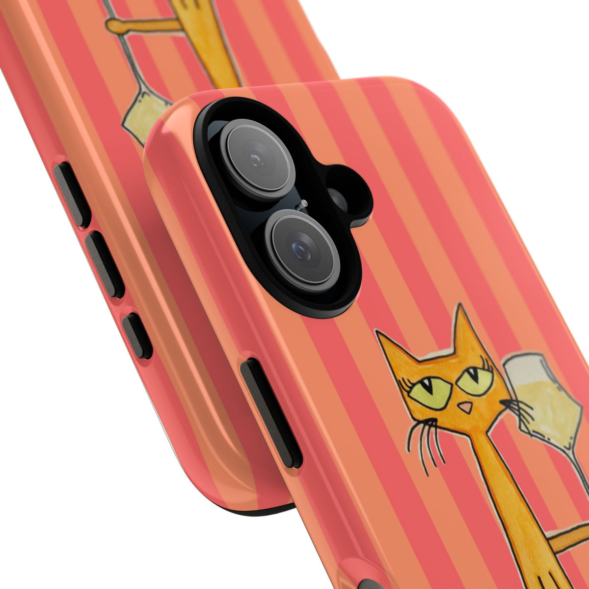 Cat with Wine "Love at First Sip" phone case