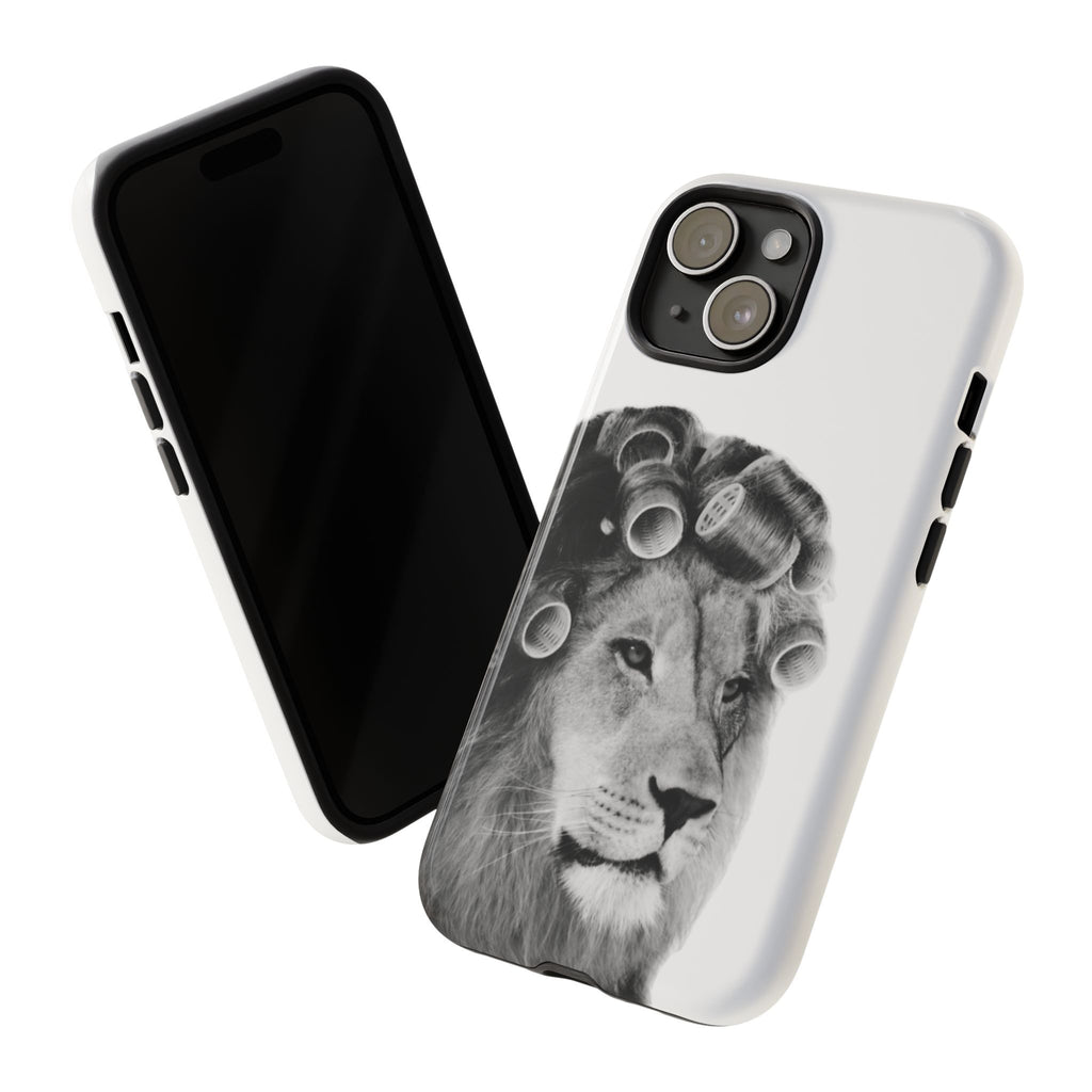 Lion with Hair Rollers Phone Case
