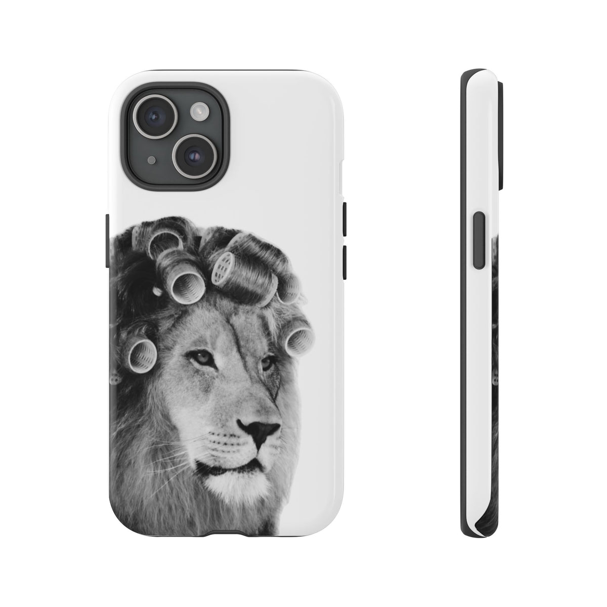 Lion with Hair Rollers Phone Case