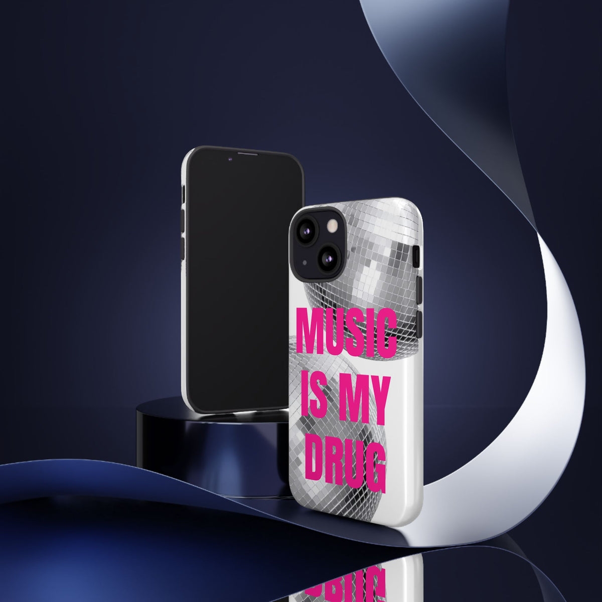 "Music Is My Drug" Disco Mirrorball Designed phone case