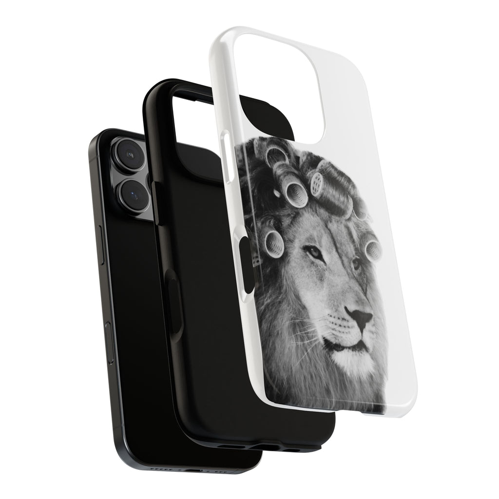Lion with Hair Rollers Phone Case