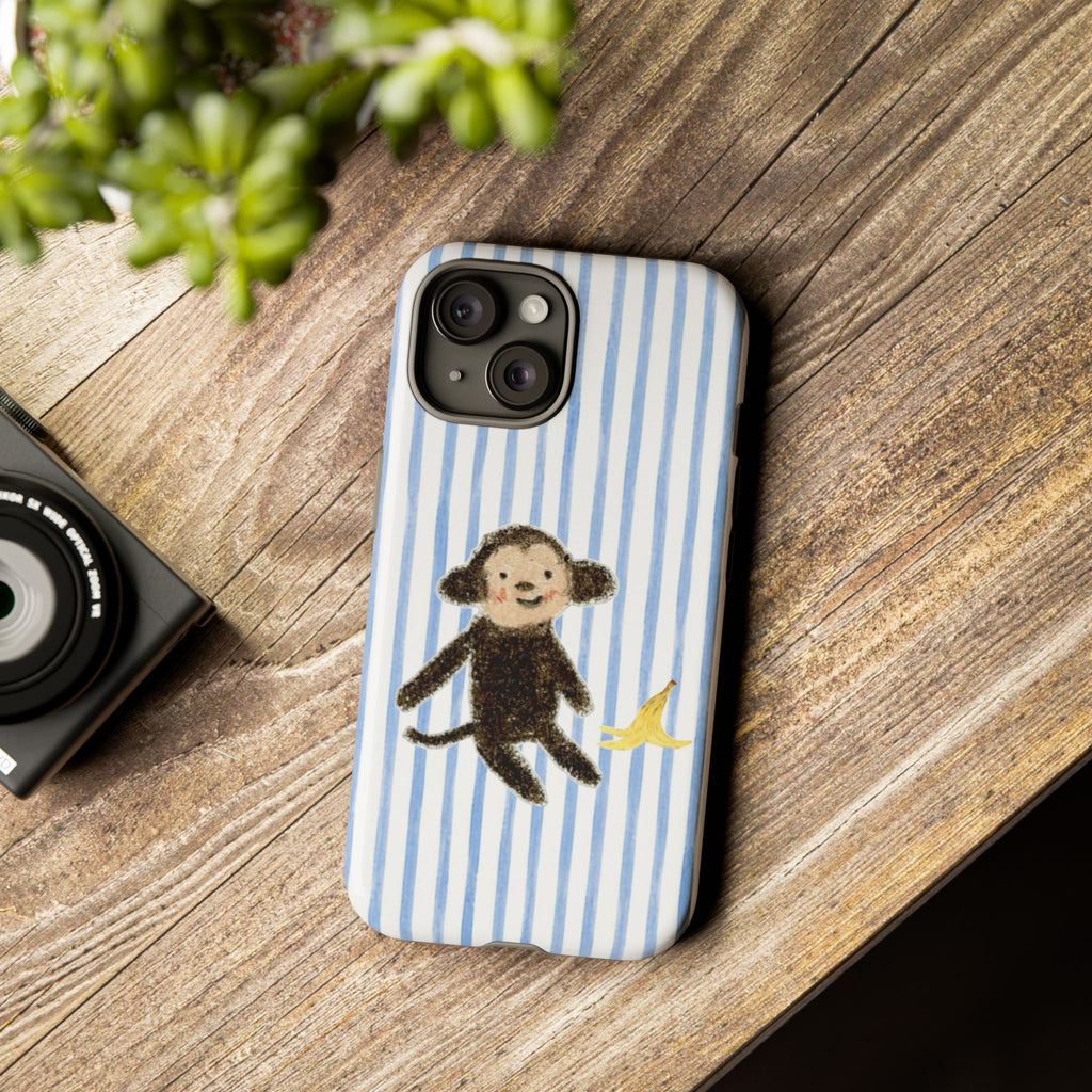 Striped Monkey Phone Case