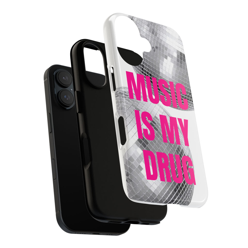 "Music Is My Drug" Disco Mirrorball Designed phone case