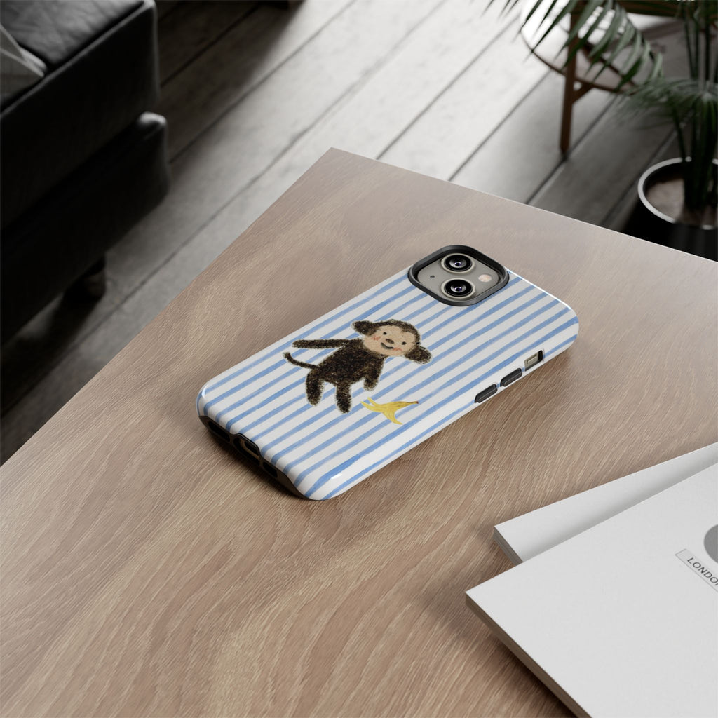 Striped Monkey Phone Case