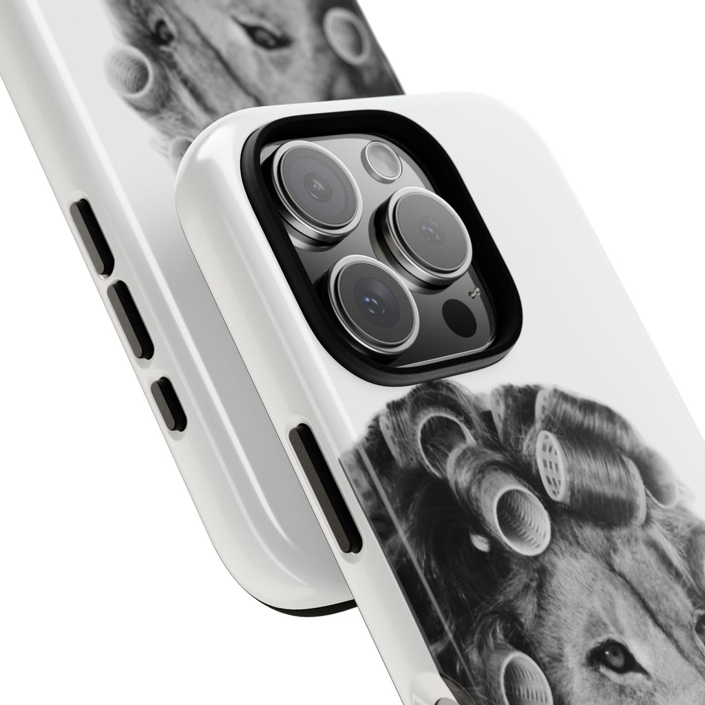 Lion with Hair Rollers Phone Case