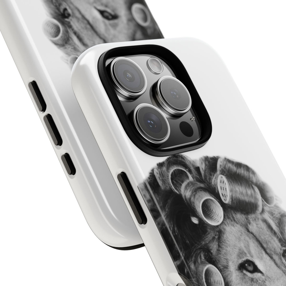 Lion with Hair Rollers Phone Case