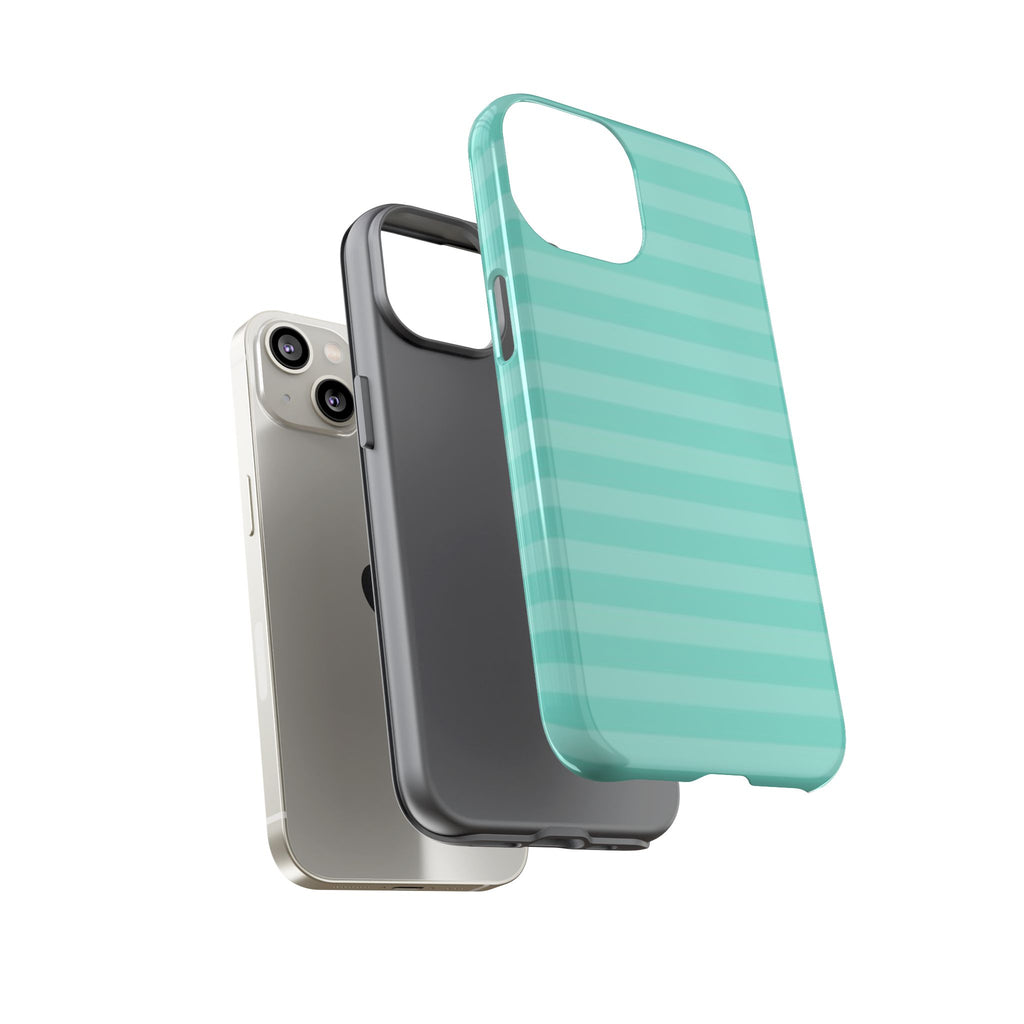 Aqua Mint Striped Phone Case