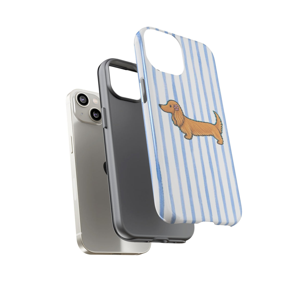 Blonde Dachshund Striped Tough Phone Case