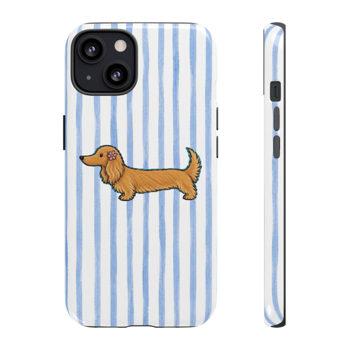 Blonde Dachshund Striped Tough Phone Case