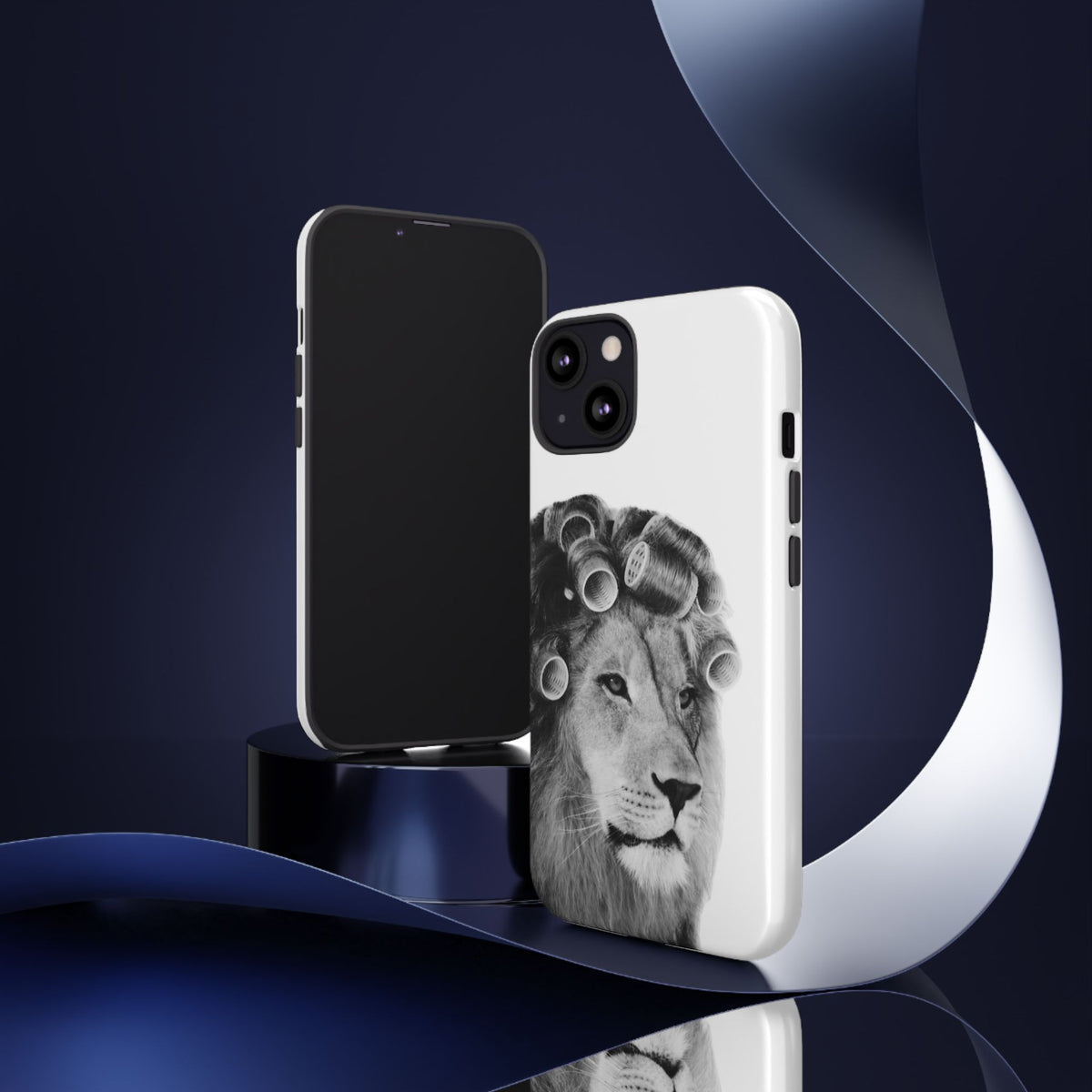 Lion with Hair Rollers Phone Case