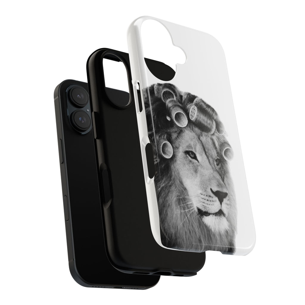 Lion with Hair Rollers Phone Case