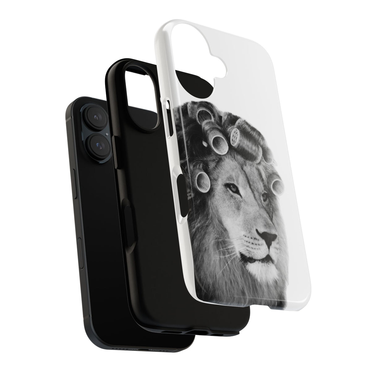 Lion with Hair Rollers Phone Case