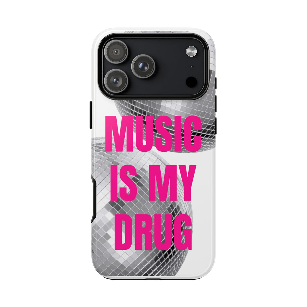 "Music Is My Drug" Disco Mirrorball Designed phone case