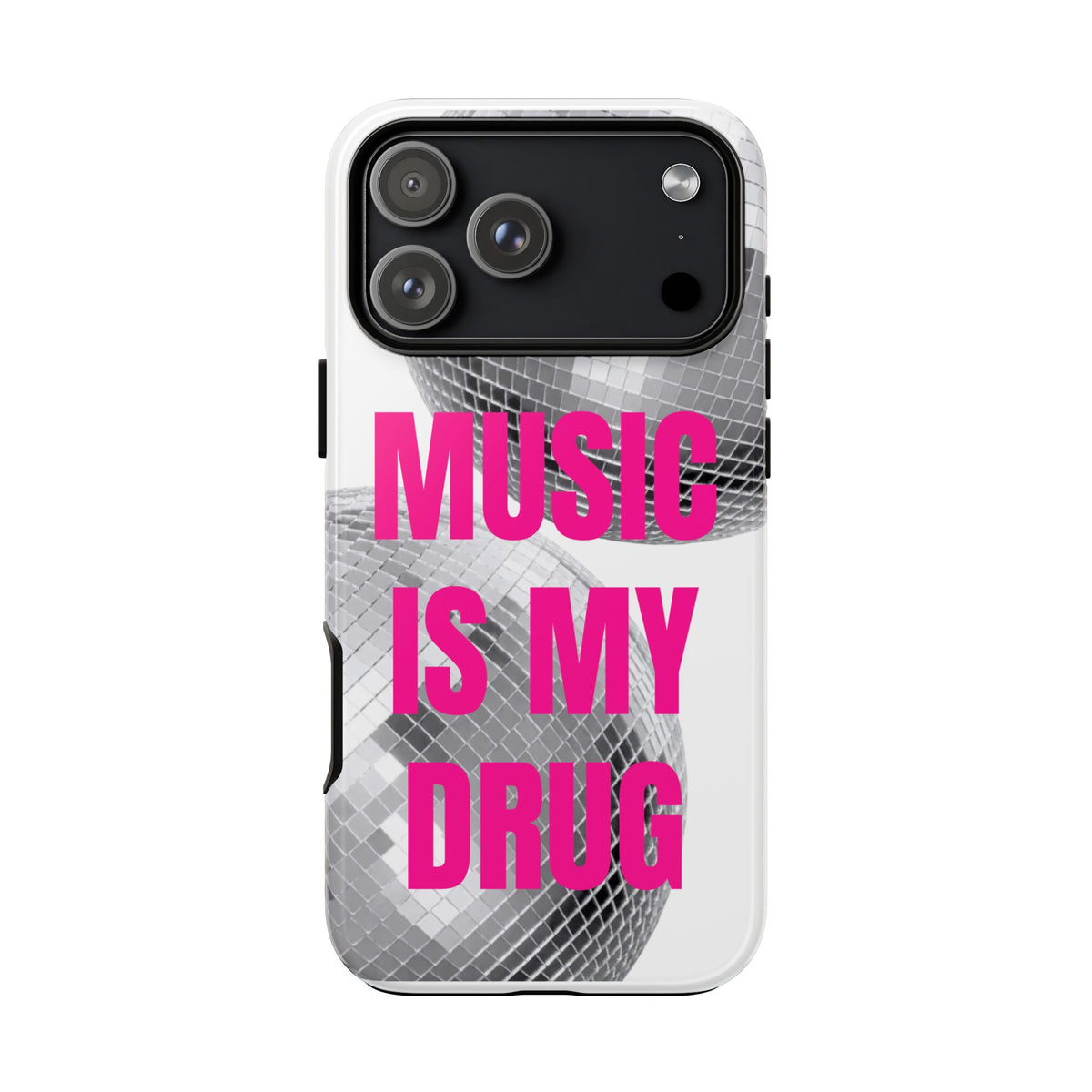 "Music Is My Drug" Disco Mirrorball Designed phone case