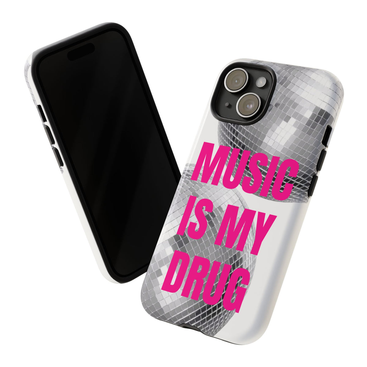 "Music Is My Drug" Disco Mirrorball Designed phone case