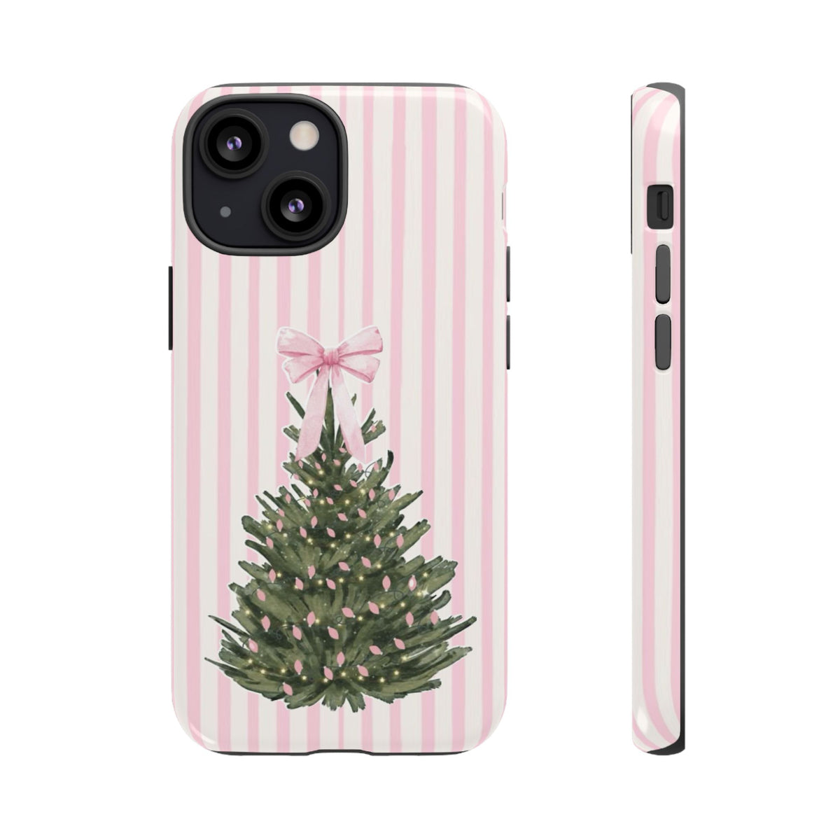 Pink Stripe Christmas Tree Phone Case
