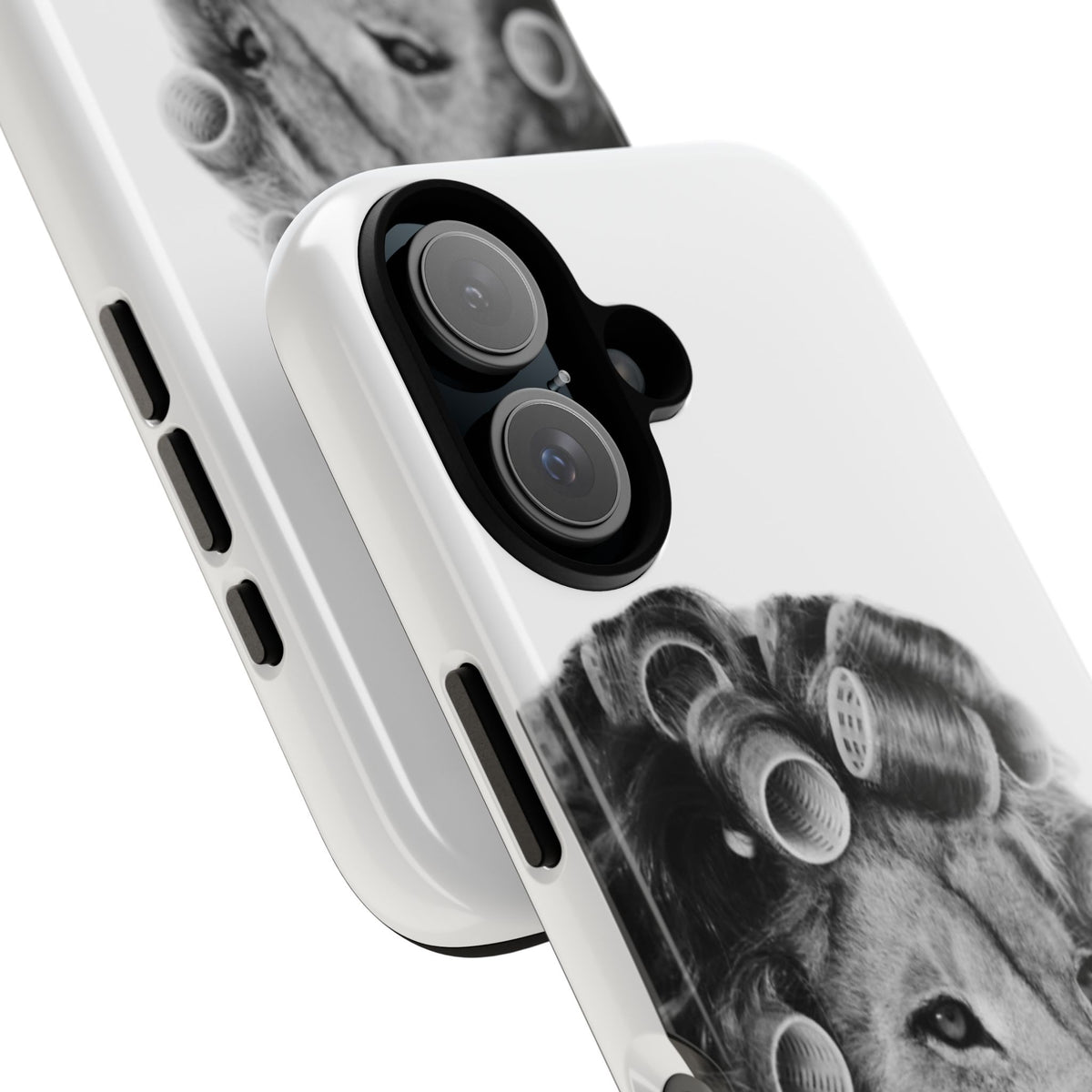Lion with Hair Rollers Phone Case