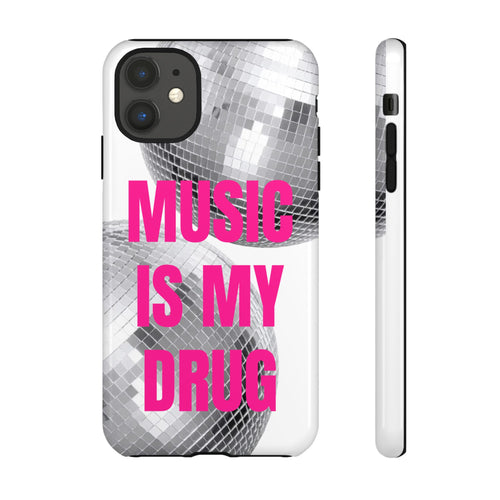 "Music Is My Drug" Disco Mirrorball Designed phone case
