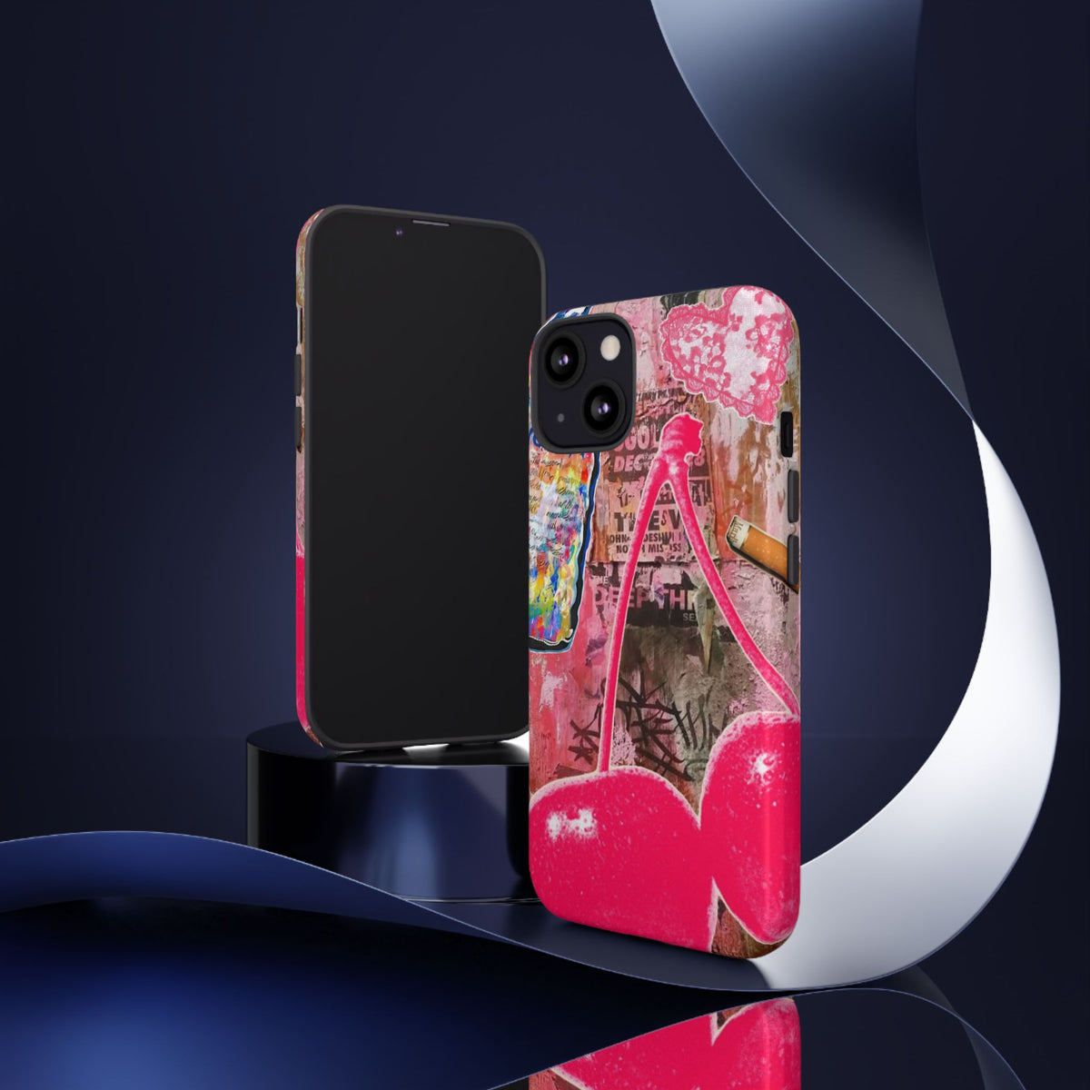 Pink Cherry Graffiti Phone Case