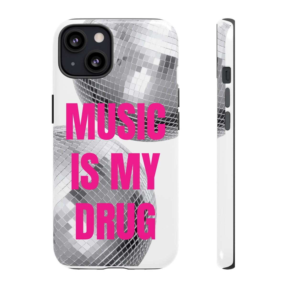 "Music Is My Drug" Disco Mirrorball Designed phone case