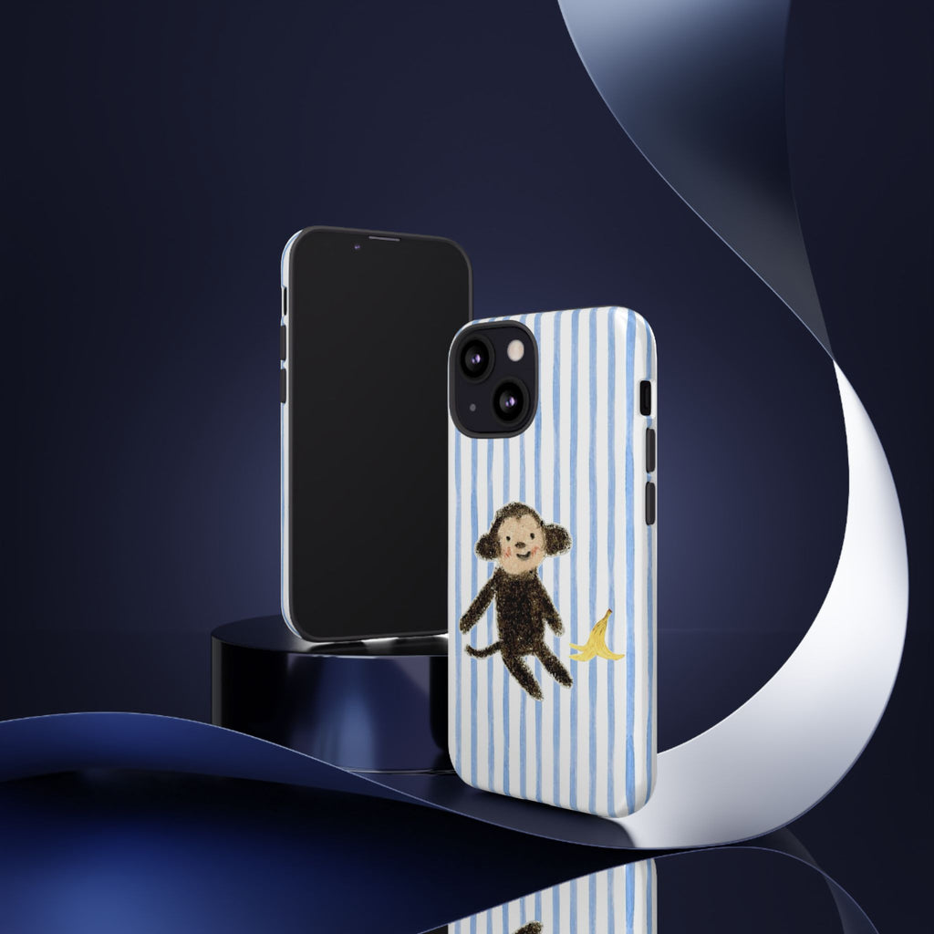 Striped Monkey Phone Case