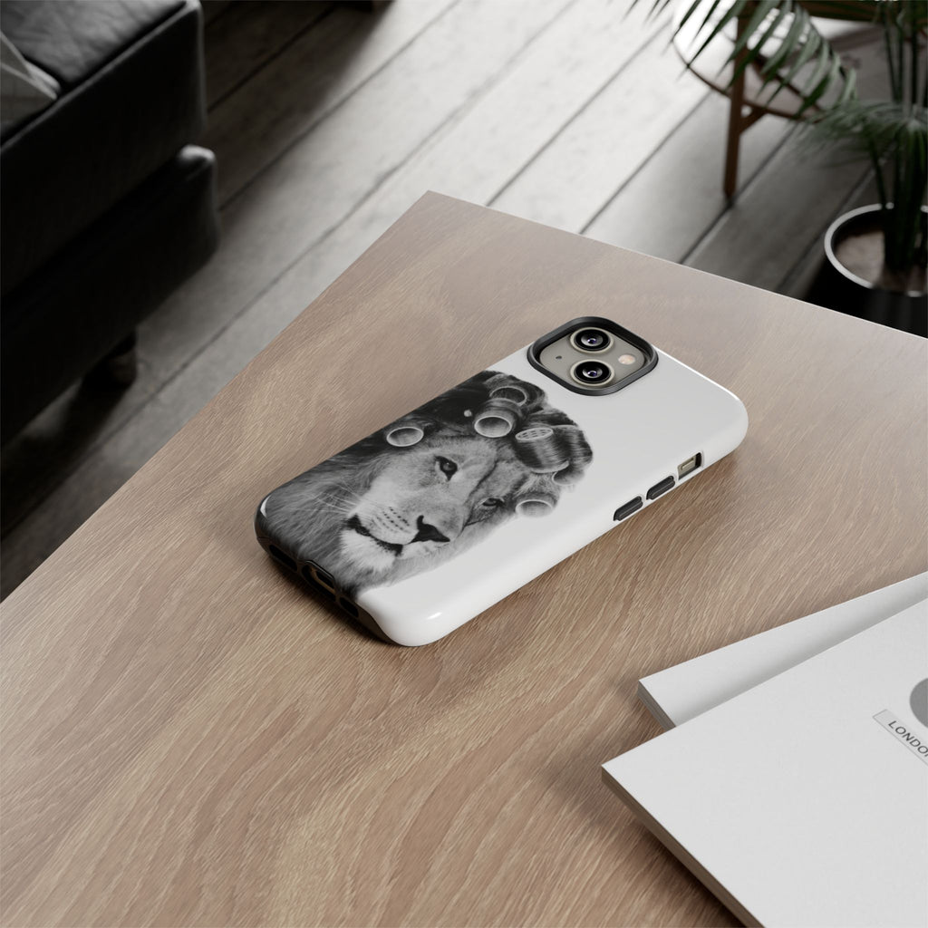 Lion with Hair Rollers Phone Case