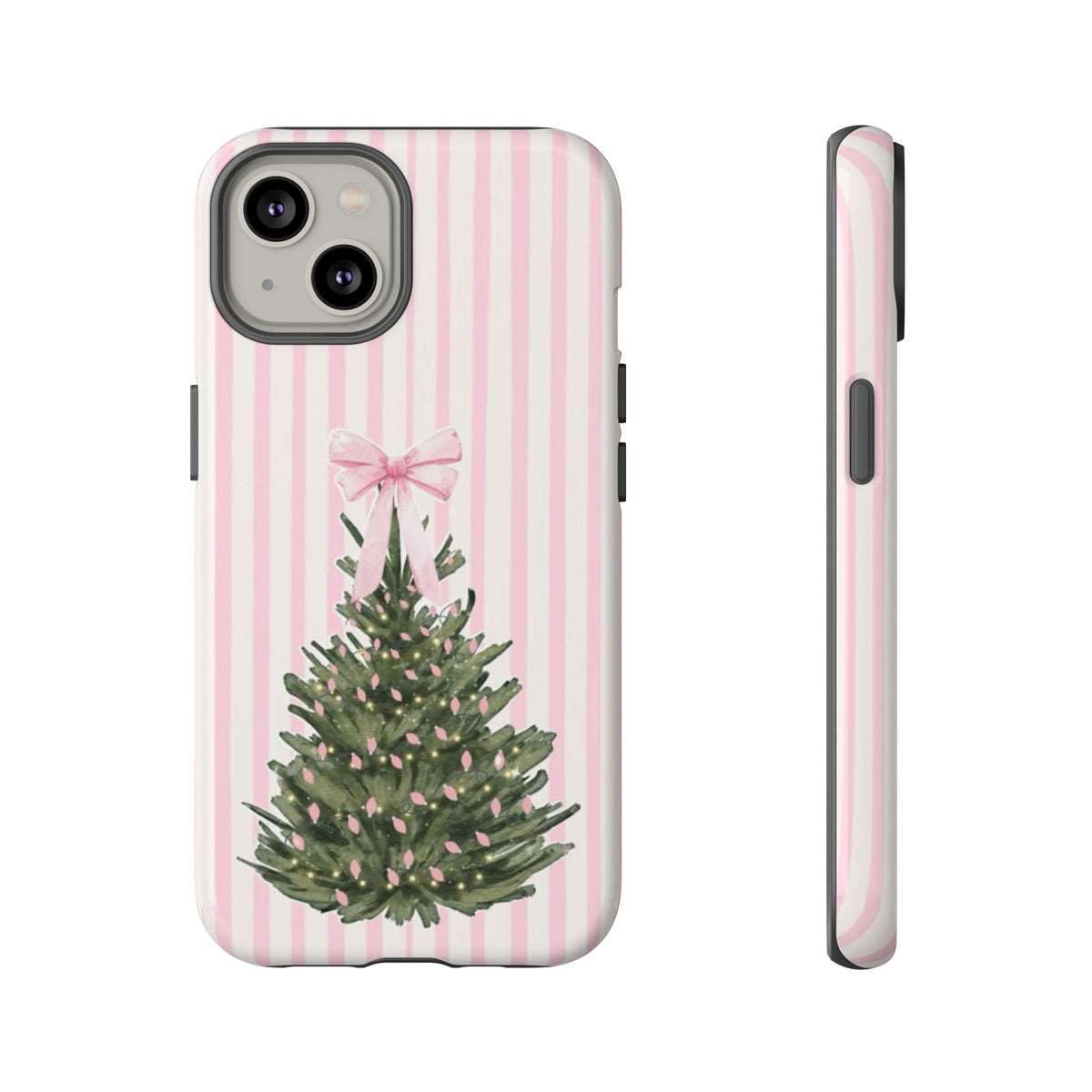 Pink Stripe Christmas Tree Phone Case