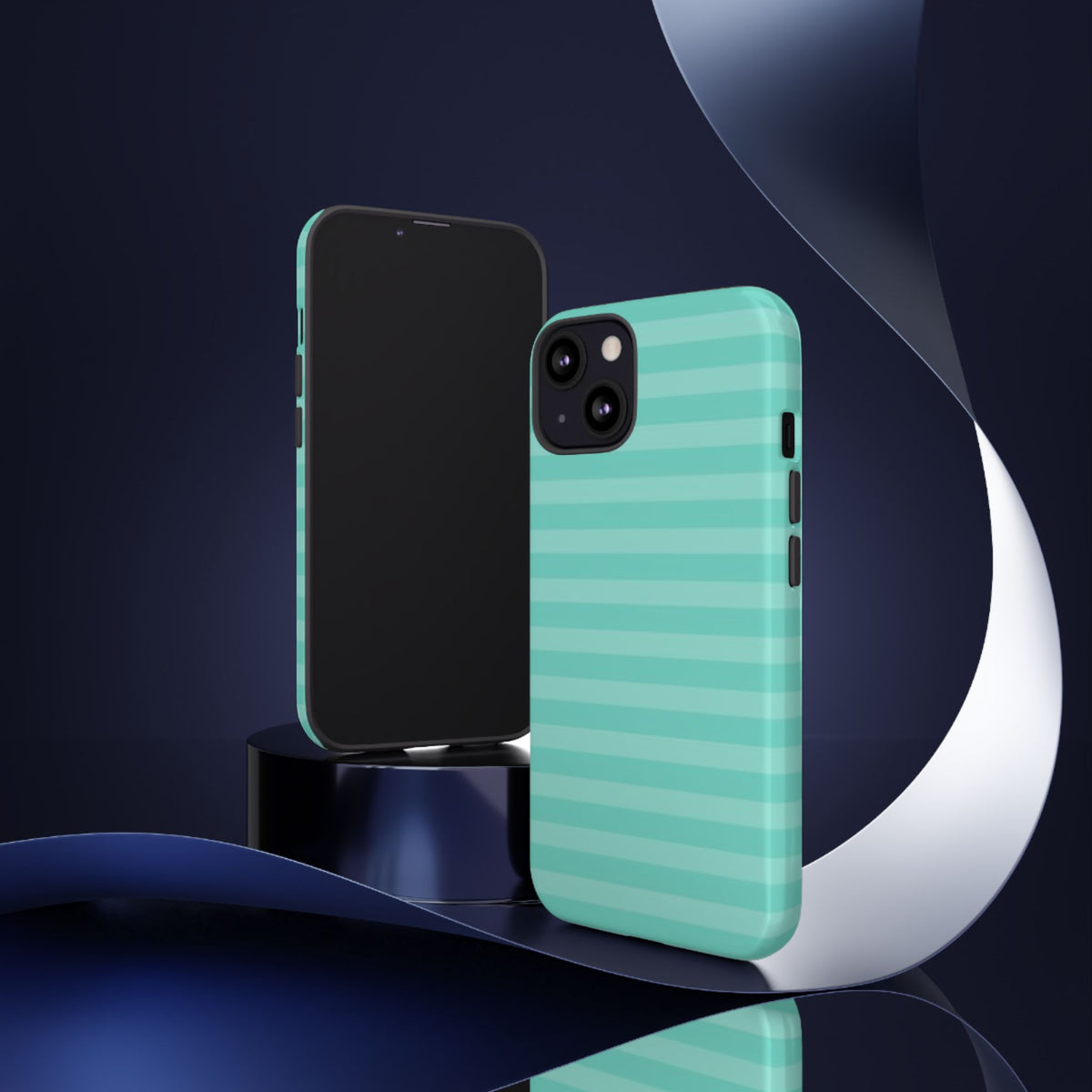 Aqua Mint Striped Phone Case