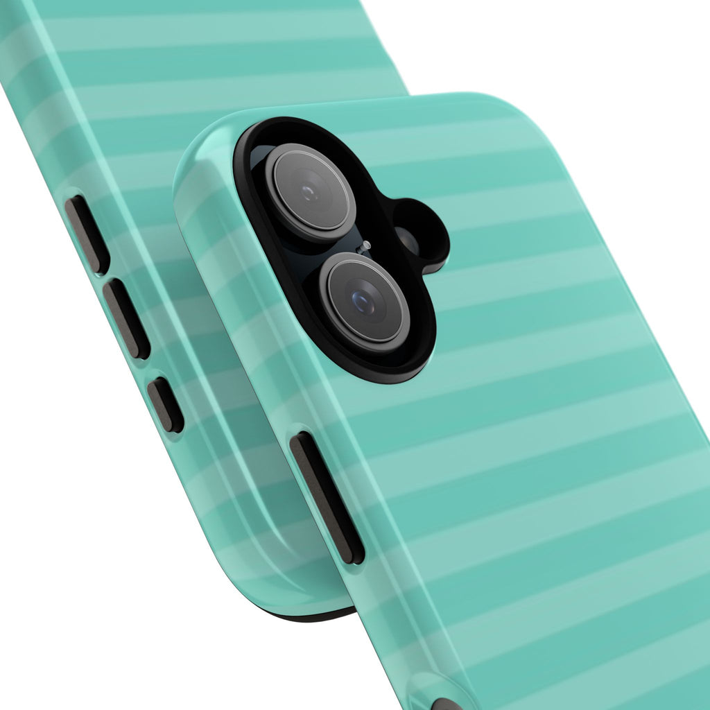 Aqua Mint Striped Phone Case