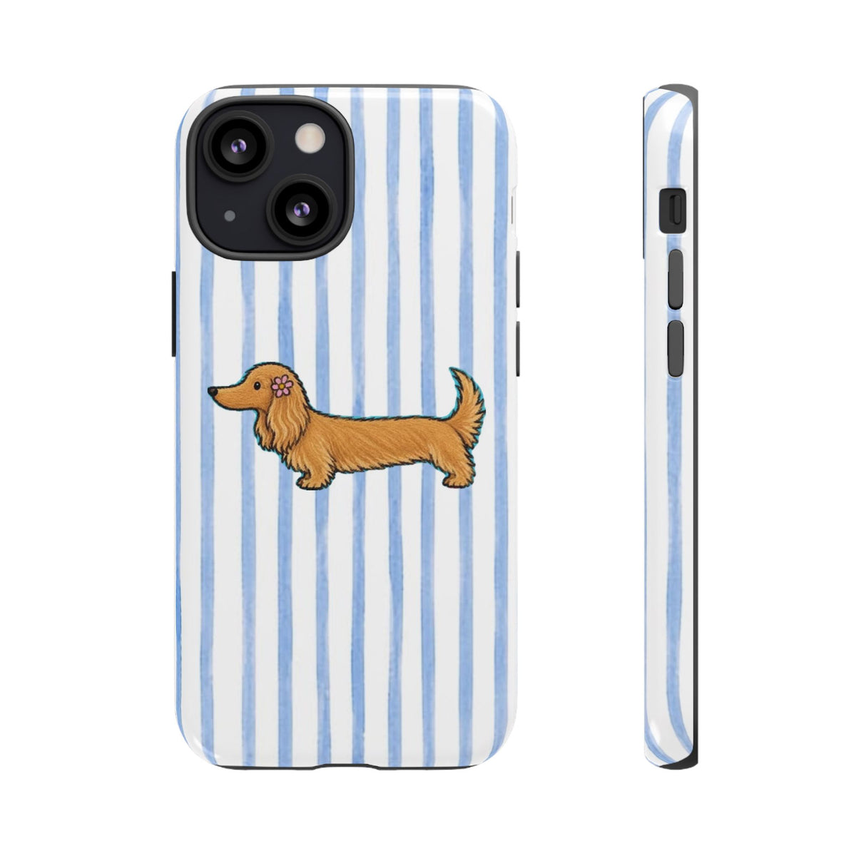 Blonde Dachshund Striped Tough Phone Case