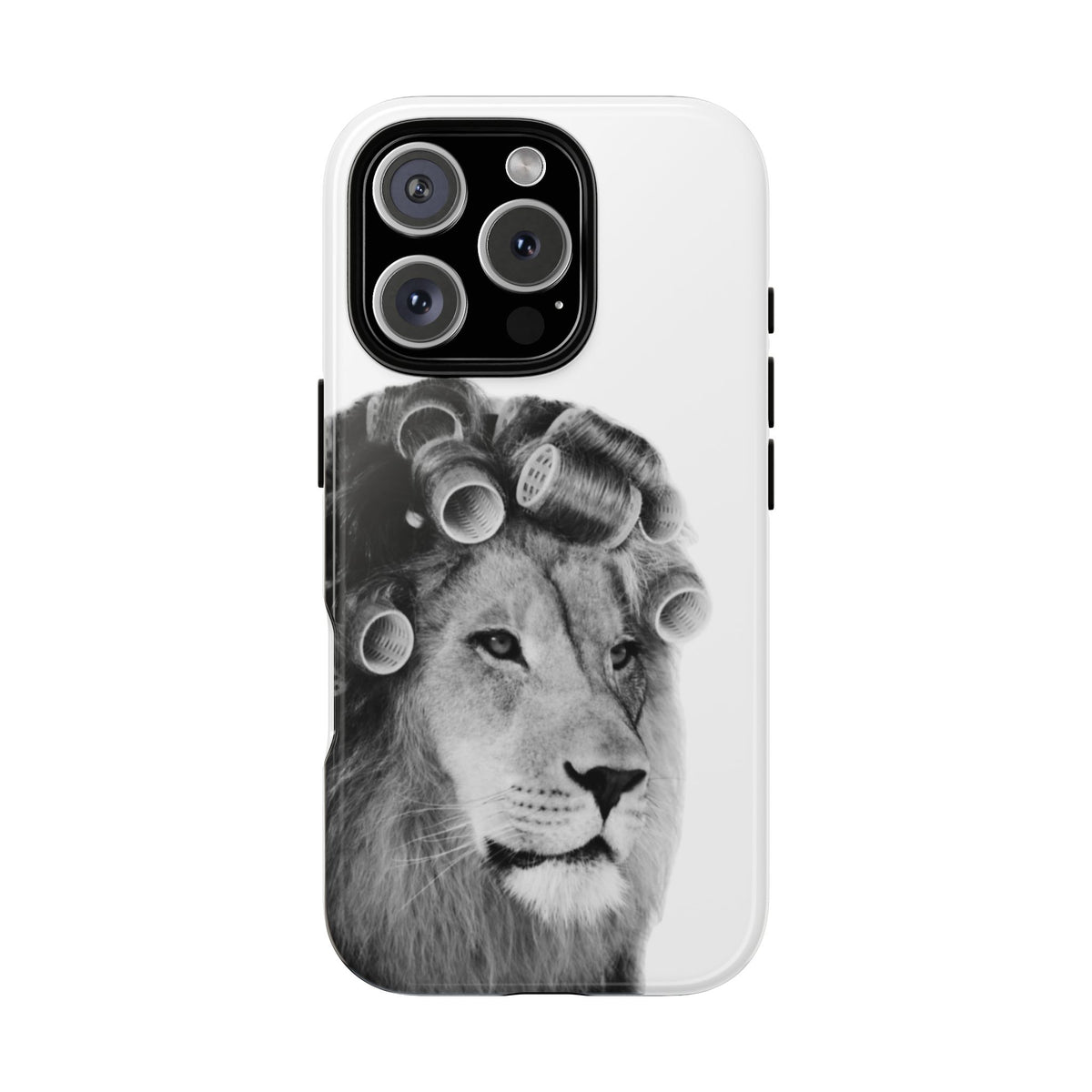 Lion with Hair Rollers Phone Case