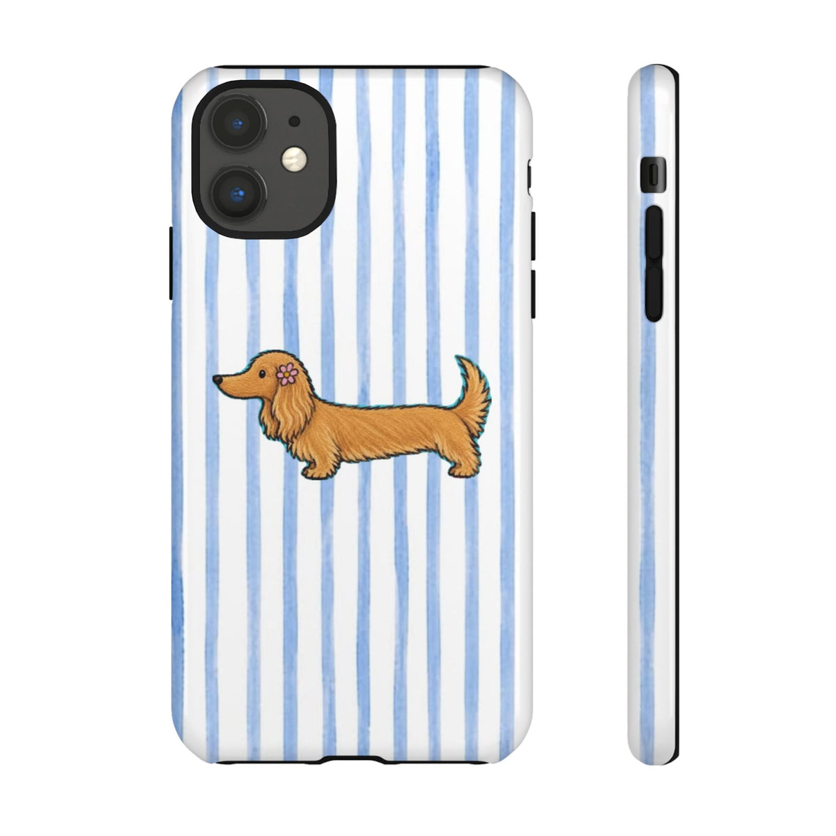 Blonde Dachshund Striped Tough Phone Case